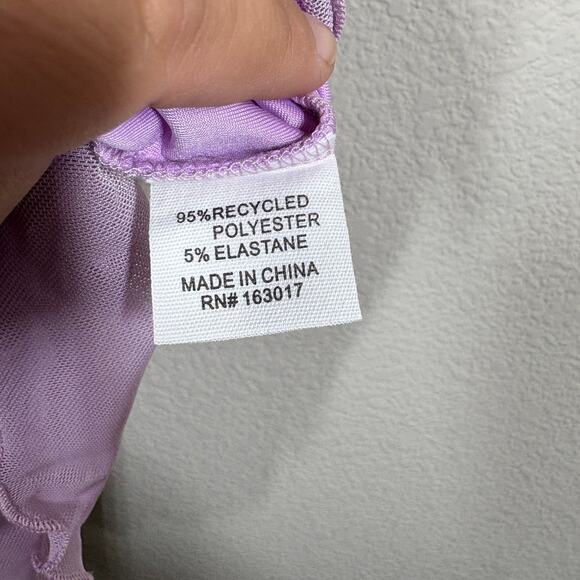 Princess Polly Size 2 Lorello Mini Sheath Dress Purple Asymmetric Flower Trim - Picture 9 of 10